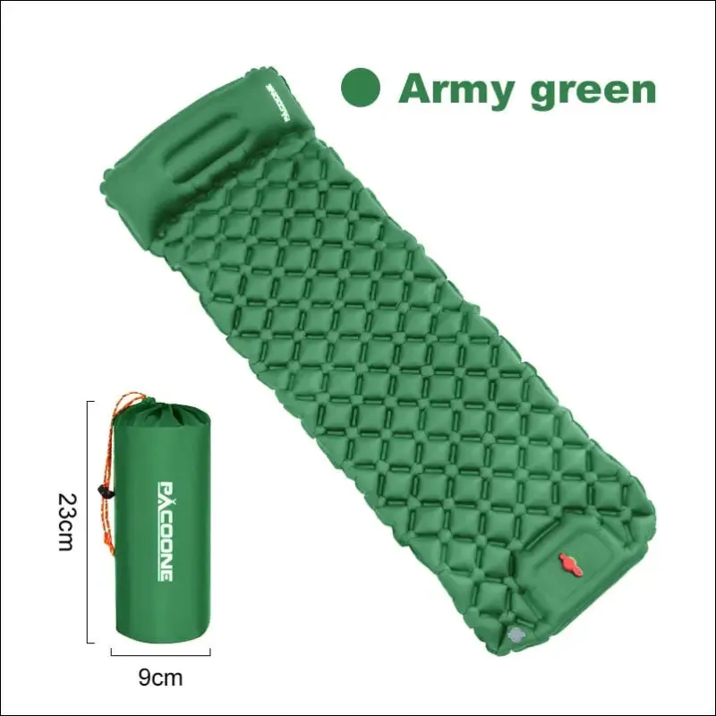Pacoone ultralight inflatable air mat with built-in pump & pillows