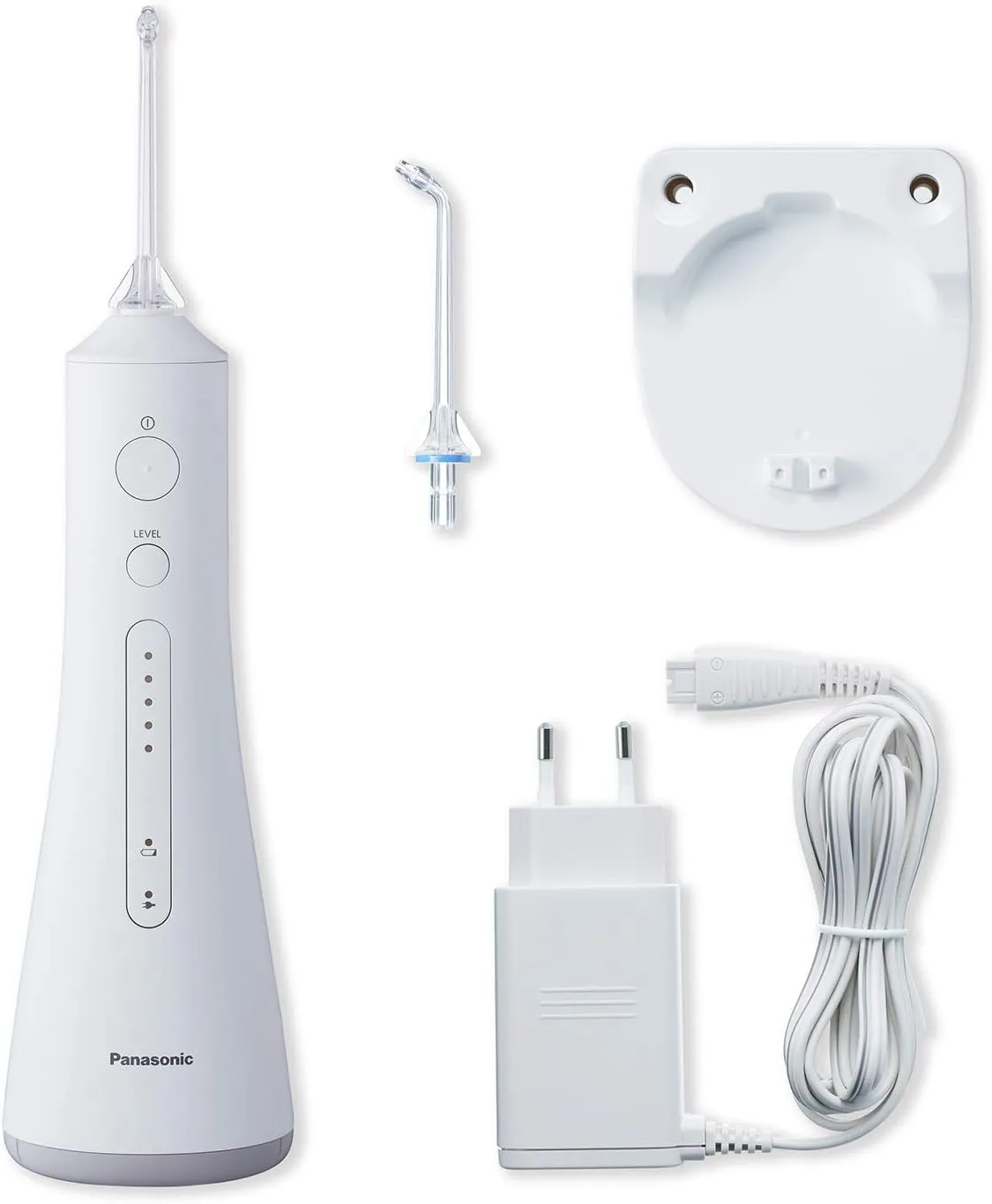 Panasonic Professional Cordless Water Flosser for Dental, Bridge and Orthodontic Care, Portable Oral Irrigator with Ultrasonic Cleaning – EW1511W (White)