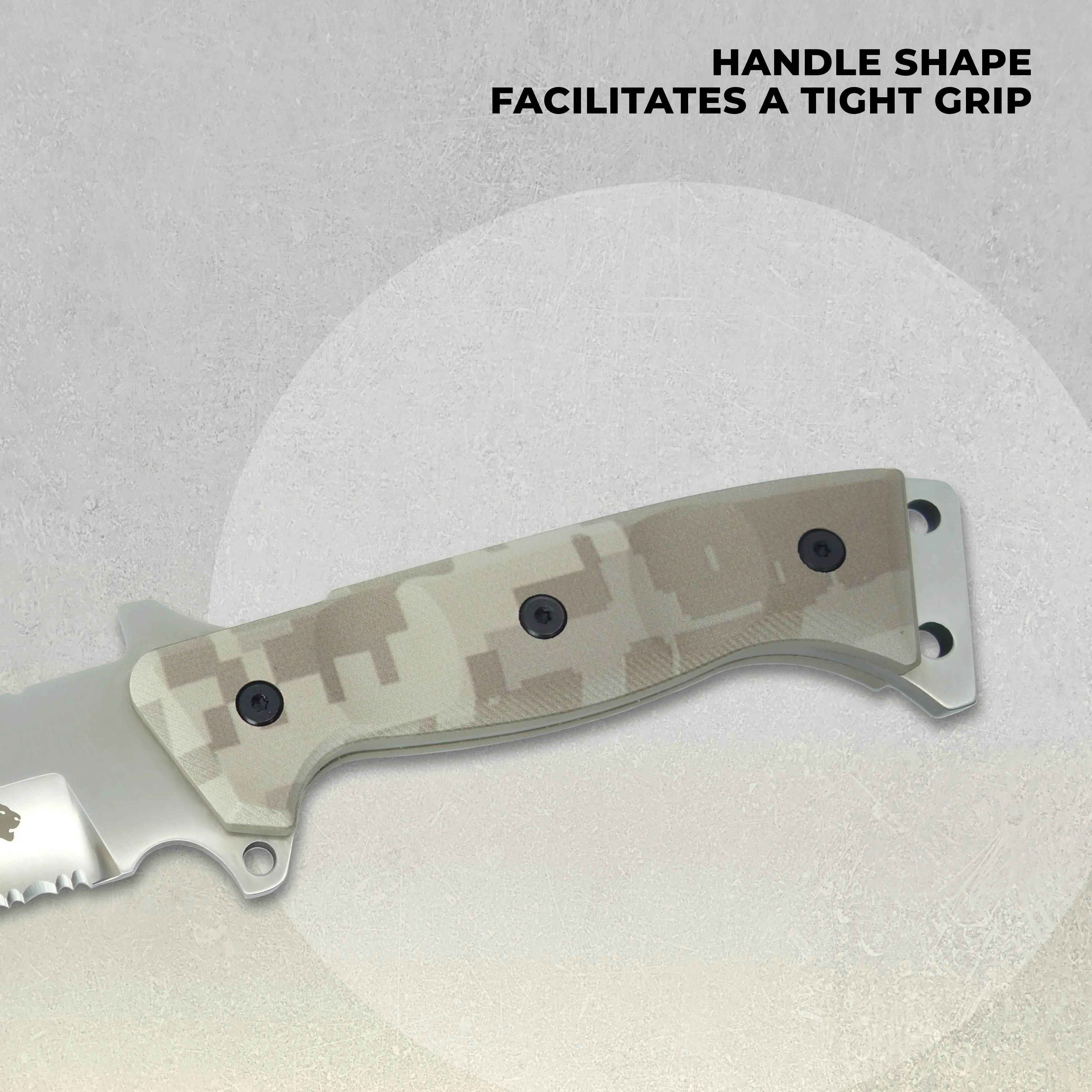 Panther Hunting/Tactical Knife - 6-" Blade - Green-Beige Micarta Handle - Day Forest Camo