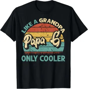 Papa G Like A Grandpa Only Cooler Vintage Dad Fathers Day T-Shirt