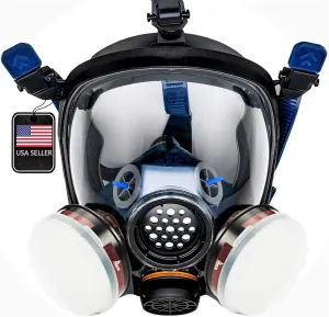 Parcil Distribution Gas Mask Survival Nuclear and Chemical Full Face Respirator - Organic Vapor & Particulate - CE Tested
