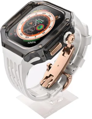 PC Material Ultra 49MM Glacier Modification Kit，For Apple Watch Band Ultra 8 49mm Luxury Transparent Mod Kit
