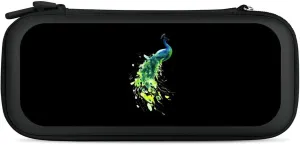 Peacock Watercolor Compatible with Switch Carrying Case Hard Travel Game Bag Pouch with 15 Games Accessories