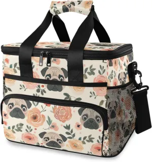 Pekingese Rose Cooler Bag Insulated Cooler Soft Sided Cooler 24 Can Portable Picnic Bag Large Leakproof Lunch Bag Box for Beach Grocery Camping Travel Car Men Women