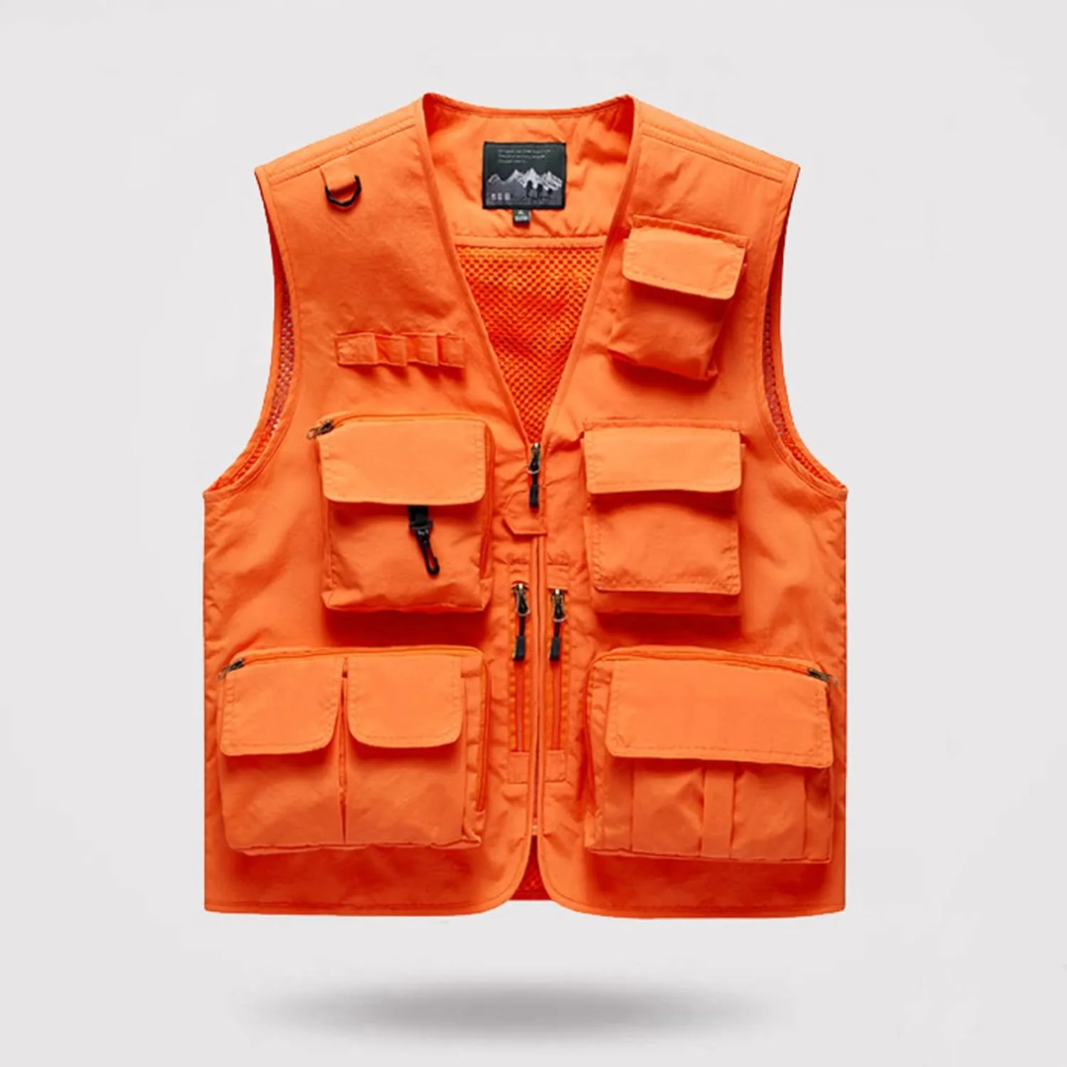 Perbai Men's Black Utility Fishing Vest Outdoor Summer Lightweight Work Photo Safari Cargo Vest
