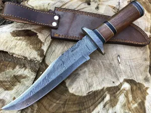Perkin Knives - Handmade Damascus Hunting Knife with Sheath