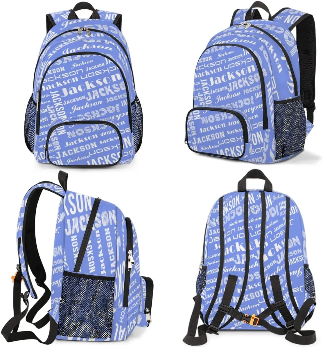 Personalized Daypack with Name Text, Lightweight Custom Backpack Carry On Bag for Travel, Business Trip, Picnic, Lake Blue