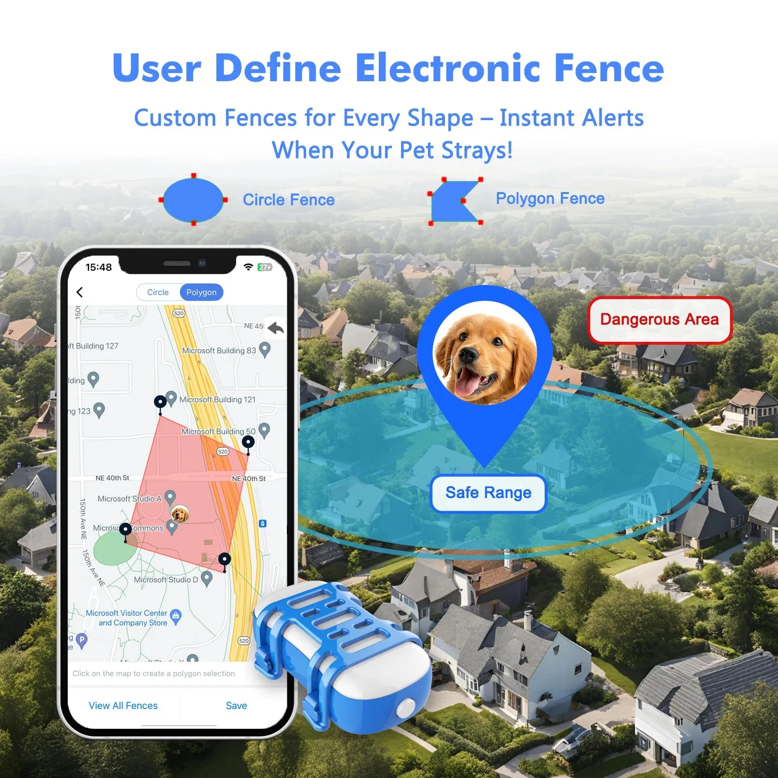 Pet GPS Tracker Waterproof Smart Locator