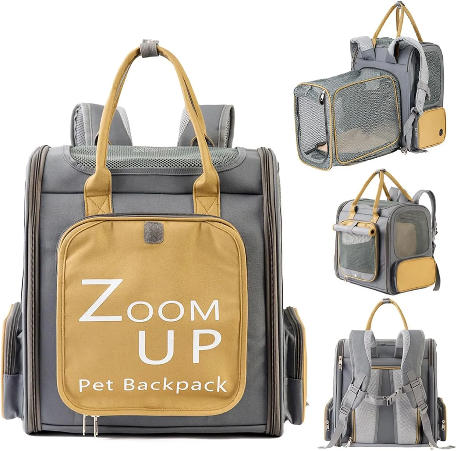 Pet Outing Portable Backpack Expandable Backpack Cat Bag (Dark Gray)