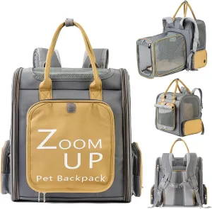 Pet Outing Portable Backpack Expandable Backpack Cat Bag (Dark Gray)
