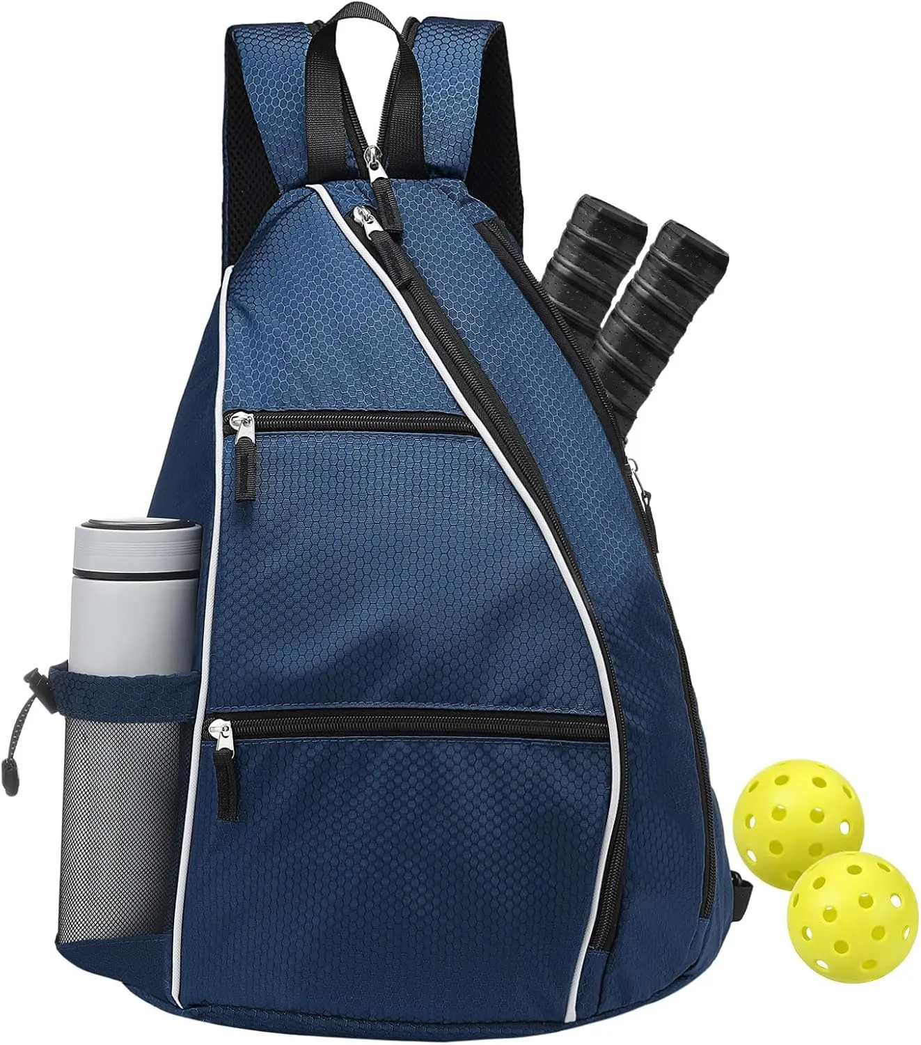 Pickleball Sling Bags 32L Convertible Reversible Paddle Rackets Bag Lightweight Casual Pack for Men Women Ladies (Dark Blue)