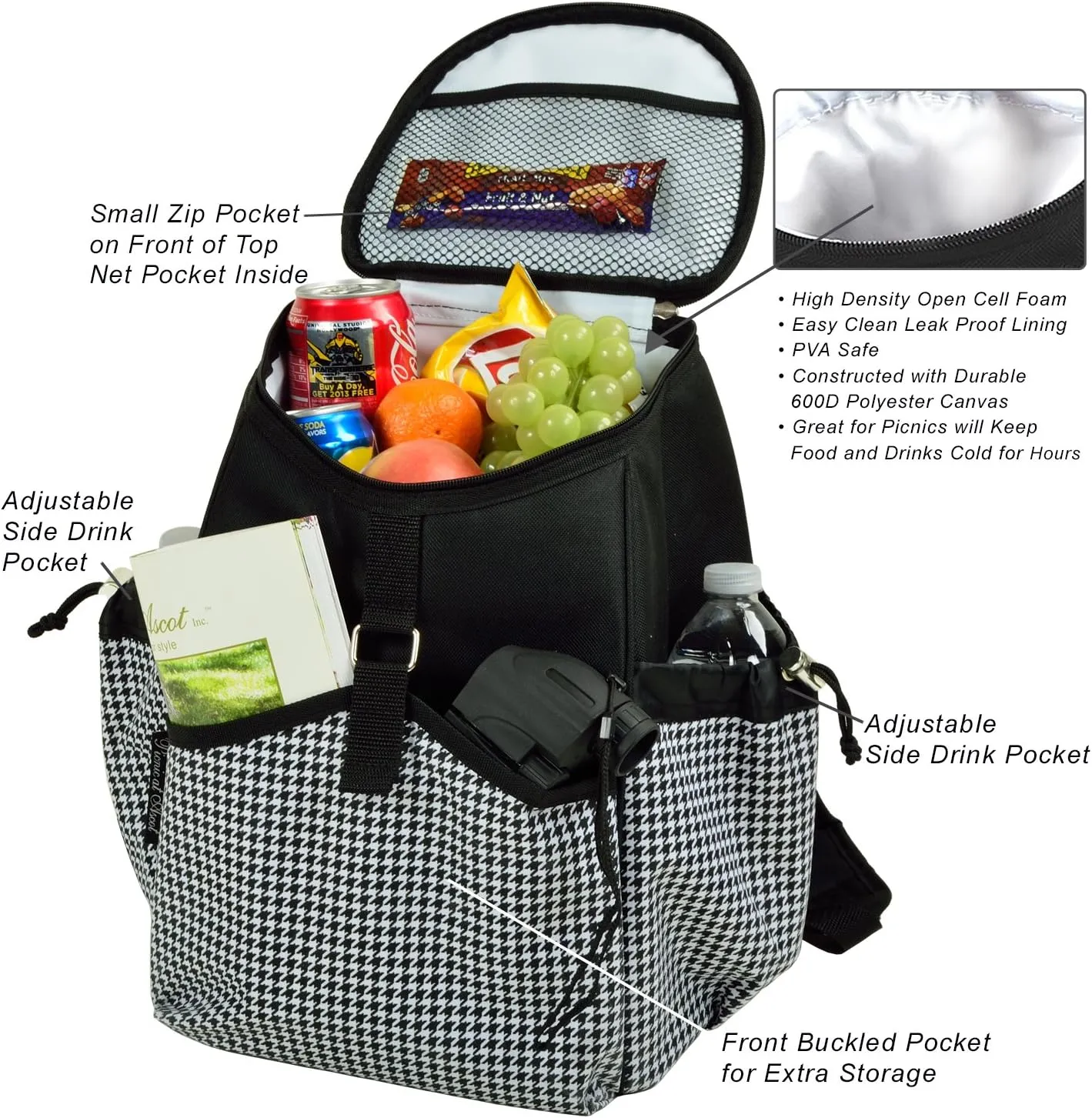 Picnic at Ascot Original Insulated Backpack Cooler- Designed & Quality Approved in the USA