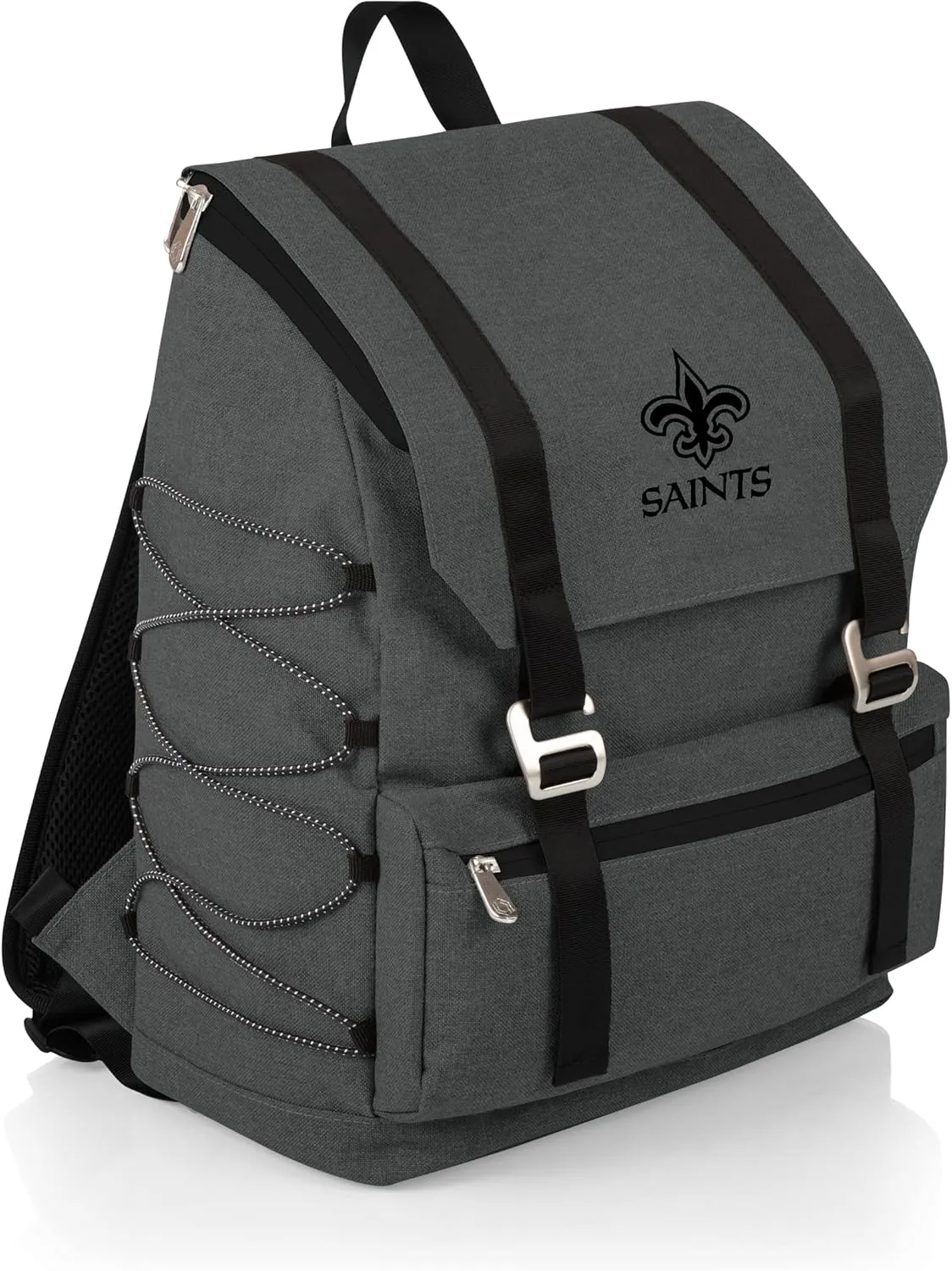 PICNIC TIME NFL New Orleans Saints OTG Traverse Backpack Cooler - Soft Cooler Backpack - Hiking Backpack, (Heathered Gray)