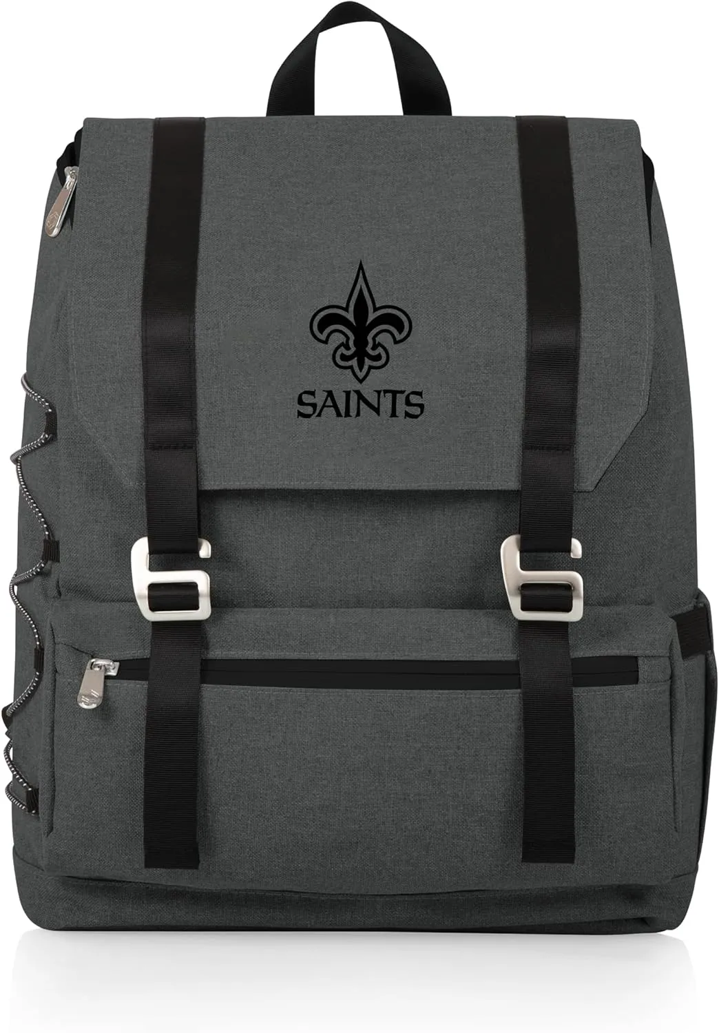 PICNIC TIME NFL New Orleans Saints OTG Traverse Backpack Cooler - Soft Cooler Backpack - Hiking Backpack, (Heathered Gray)