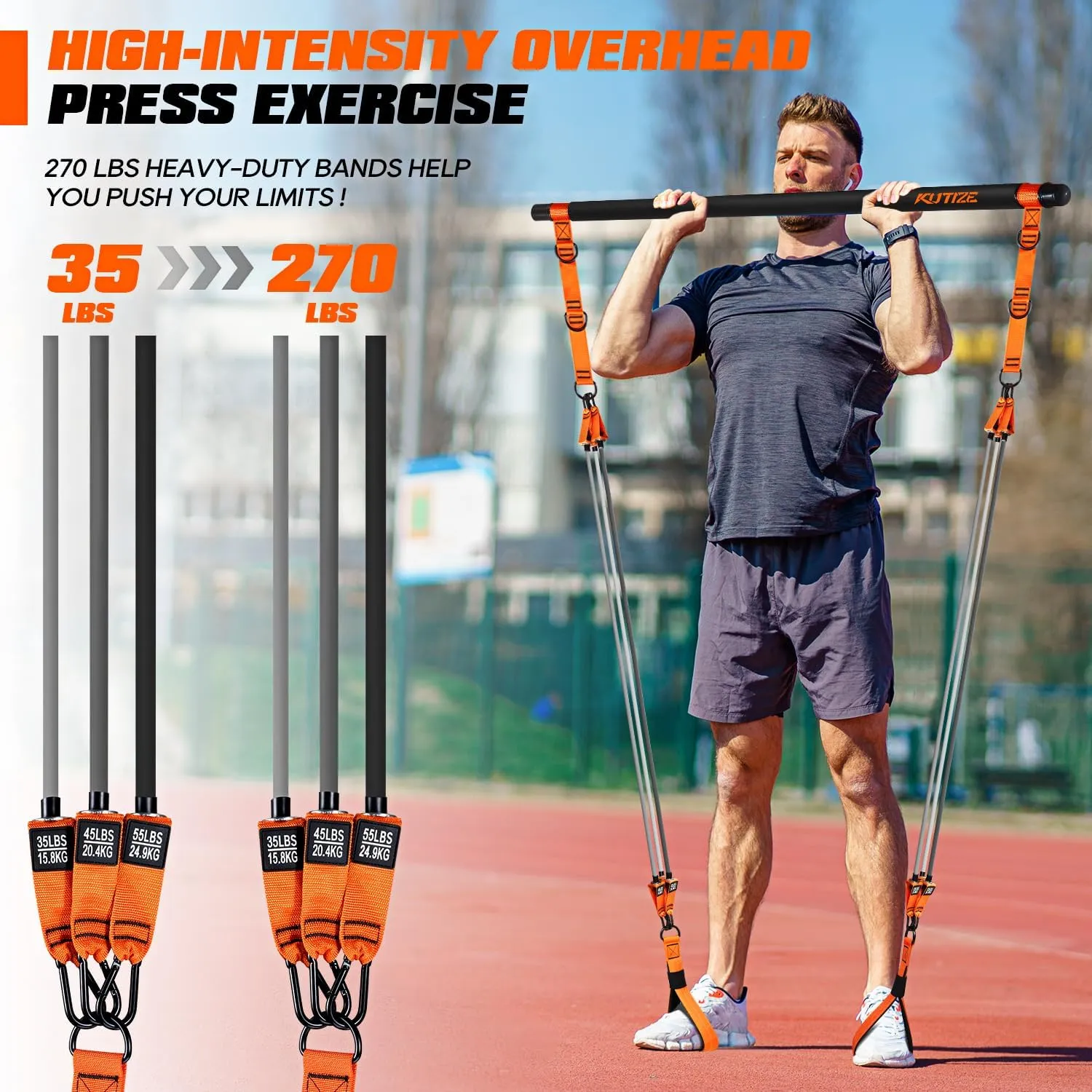 Pilates Bar Kit with Resistance Bands, Heavy Duty Pilates Equipment for Men, Strength Training Bar for Legs, Hip, Waist Back, Arm, Abs, Chest, Shoulders, Portable Home Gym Full Body Workout Equipment