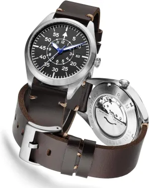 Pilot Watch Men's Aviator Wrist Watch Japan Automatic Movement Mechanical Watches Stainless Steel Case Flieger Timepieces with Luminous Waterproof
