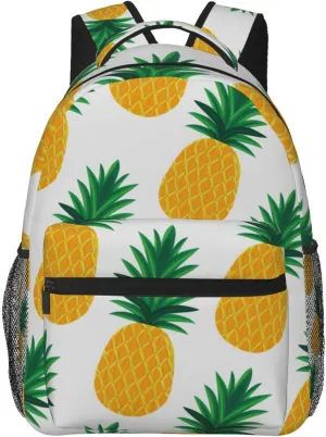 Pineapples Art Rucksacks Lightweight Multipurpose Anti-Theft Shoulder Bag Large Capacity Business Computer Bag With Smooth Zippers