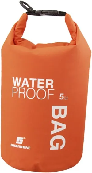 pistro Waterproof Dry Bag - Roll Top Closure Pouch for Camping Boating Kayaking Fishing Rafting Canoeing Beach Sports - Orange, 5L