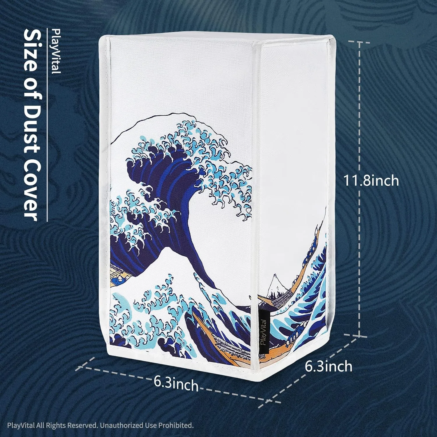 PlayVital Nylon Dust Cover for Xbox Series X Console, Soft Neat Lining Dust Guard, Anti Scratch Waterproof Cover Sleeve for Xbox Series X Console - The Great Wave