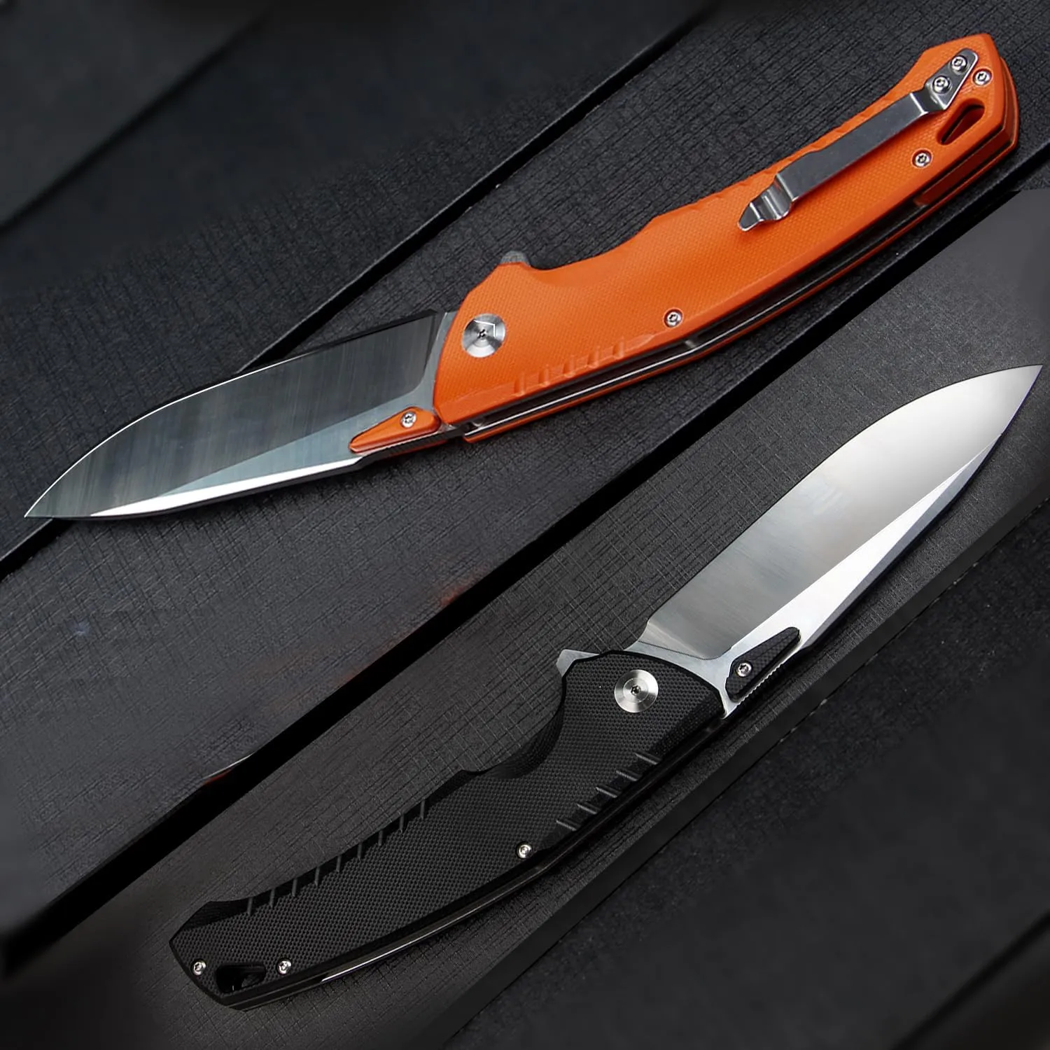 Pocket Folding Knife for EDC, 4.1" D2 Steel Blade Everyday Carry Folding Knife with Clip, G10 Handle for Camping, Fishing, Hiking, Outdoor Activities Home Improvement (black)