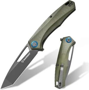 Pocket Knife, 3.66'' D2 Steel Blade Folding Knife, Tanto Blade EDC with Pocket Clip for Men, G10 Handle, Outdoor Survival Camping Knives - Alcor