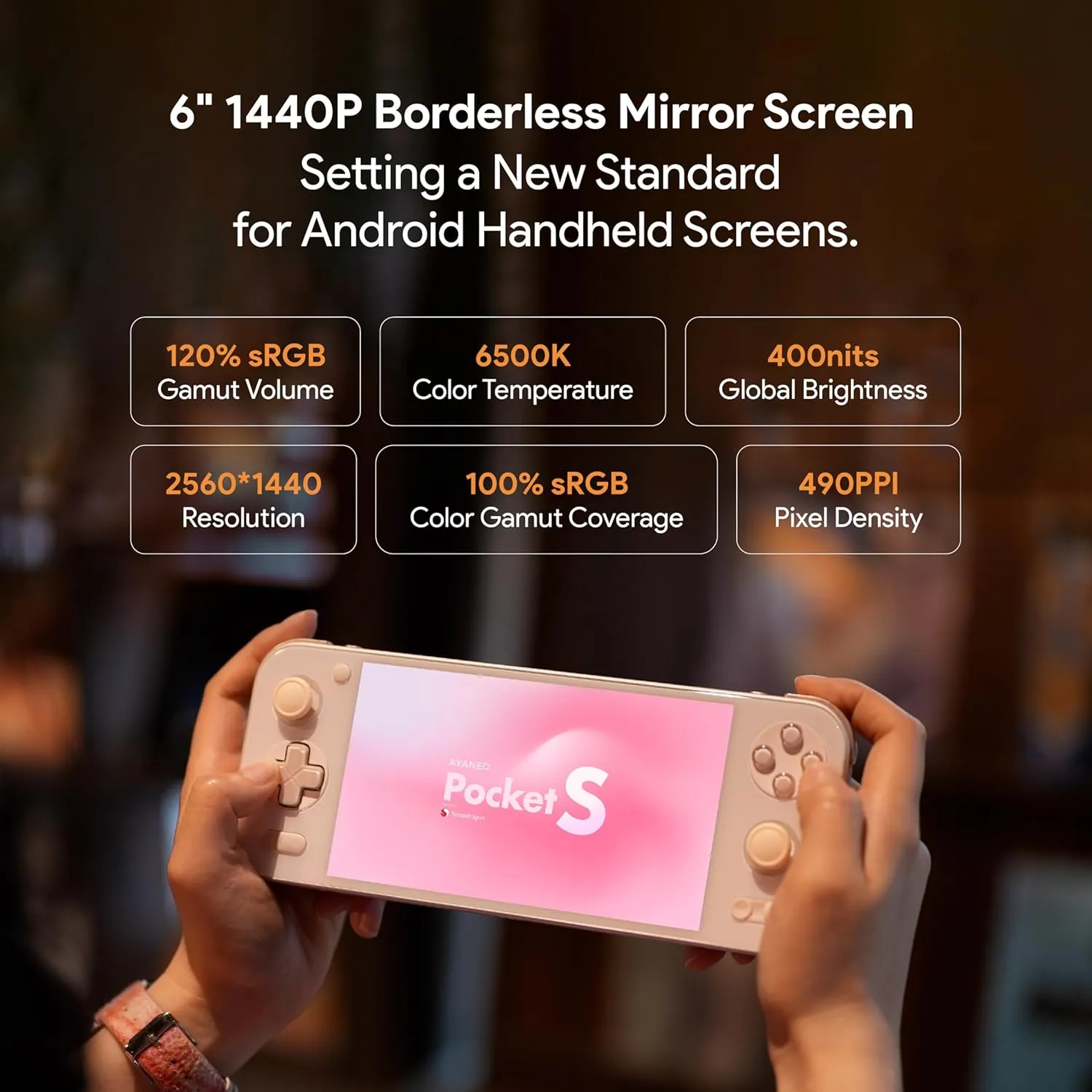 Pocket S Android Handheld Gaming Device - 6" 2K Borderless IPS Display, Snapdragon G3x Gen 2, 16GB RAM, 1TB Storage, Master Controller, VC Cooling, Android 13, Retro Power