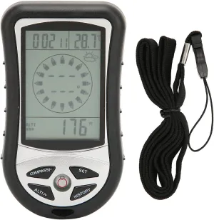 Pocket Weather Mete, Digital Compass 8 in 1 Multi Functional Outdoor Compass Altimeter Barometer Calendar Thermometer for Outdoor