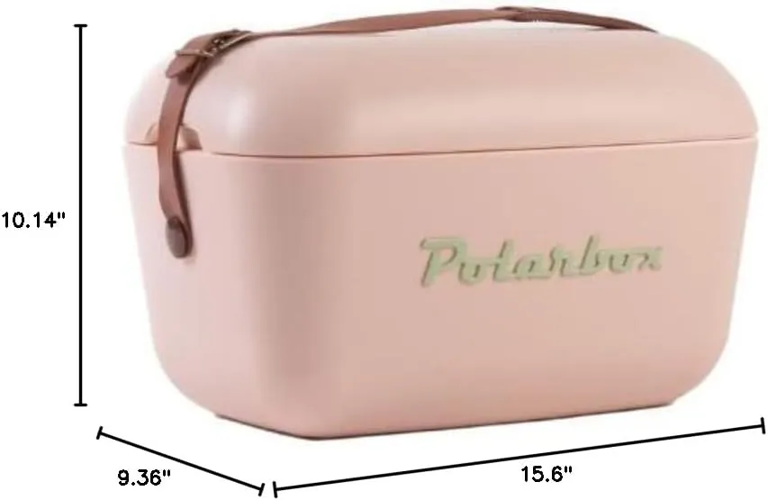 Polar Box Cooler Box, 13Q, 12L, Outdoor, Camping, BBQ, Fishing, Classic Model (Brown Leather Strap)
