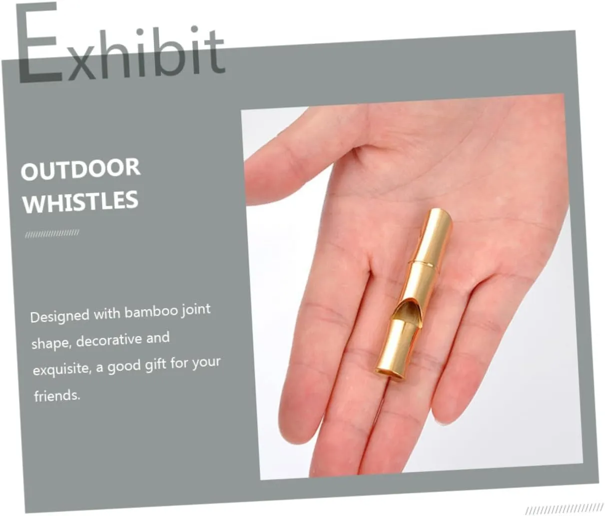 POPETPOP Outdoor Emergency Whistles Durable Brass Whistles with Joint Design for Survival Hiking Camping Fishing