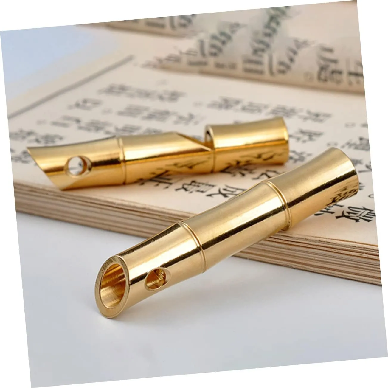 POPETPOP Outdoor Emergency Whistles Durable Brass Whistles with Joint Design for Survival Hiking Camping Fishing