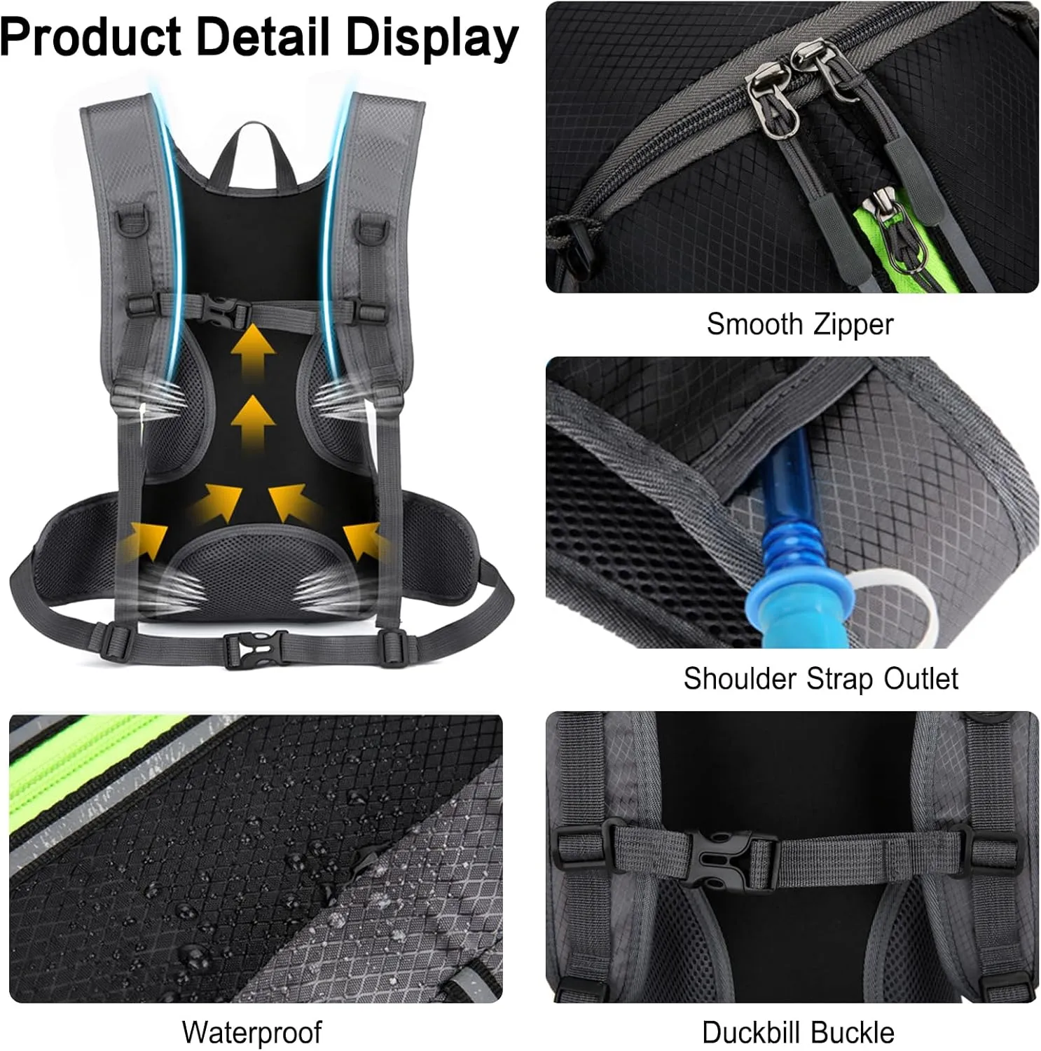 PORRASSO Hiking Backpack 20L Rucksack Breathable Daypack Lightweight Cycling Backpack Hydration Pack for Women Men Camping Trekking Climbing Outdoor Sports Blue