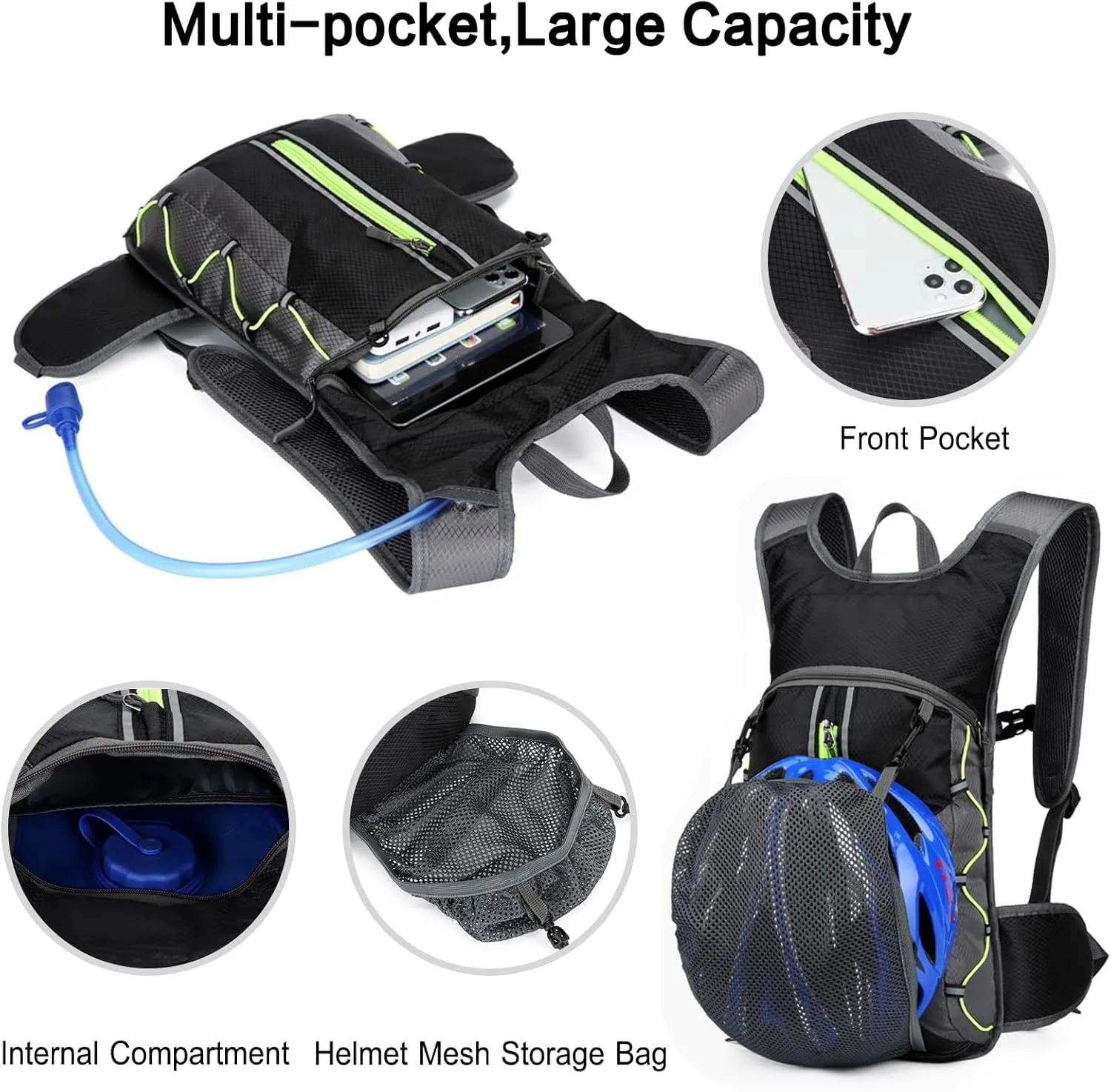 PORRASSO Hiking Backpack 20L Rucksack Breathable Daypack Lightweight Cycling Backpack Hydration Pack for Women Men Camping Trekking Climbing Outdoor Sports Blue