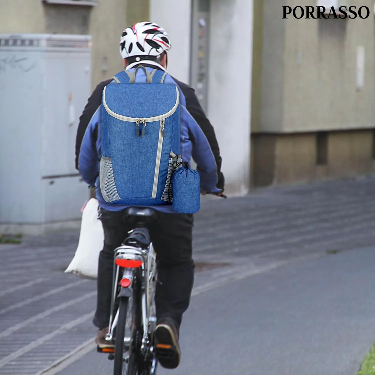 PORRASSO Hiking Backpack Foldable Waterproof Daypack Lightweight Rucksack Backpack for Women Men Camping Trekking Cycling Climbing Outdoor Sports Dark Blue B