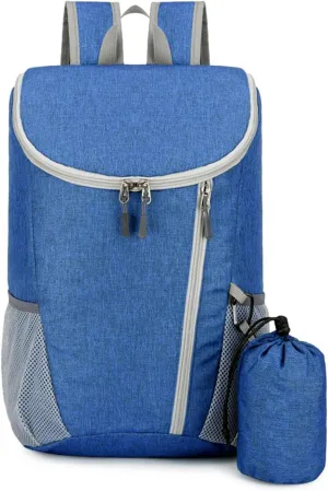 PORRASSO Hiking Backpack Foldable Waterproof Daypack Lightweight Rucksack Backpack for Women Men Camping Trekking Cycling Climbing Outdoor Sports Dark Blue B