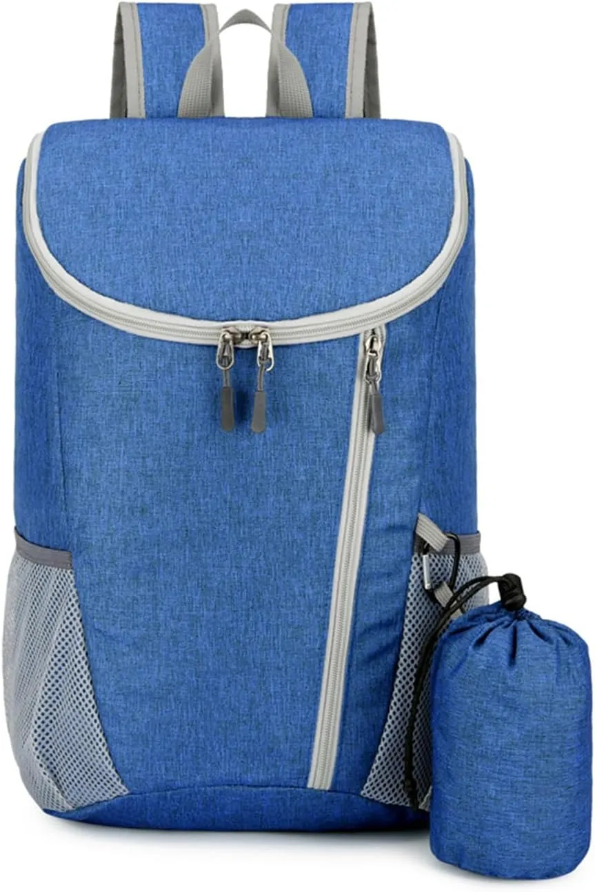 PORRASSO Hiking Backpack Foldable Waterproof Daypack Lightweight Rucksack Backpack for Women Men Camping Trekking Cycling Climbing Outdoor Sports Dark Blue B