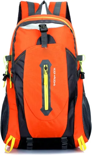 PORRASSO Hiking Backpack Waterproof Rucksack 25L Daypack Durable Backpack for Women Men Camping Climbing Travel Outdoor Sports Orange