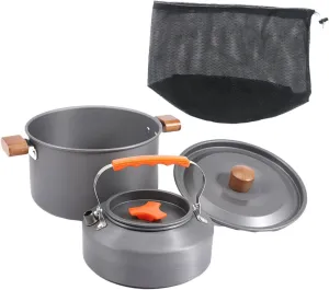Portable Cooking Kit with Lid and Carry Bag for Outdoor Adventures