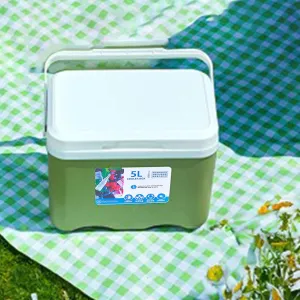 Portable Cooler Insulated Box Leak Proof Outdoor Hard Cooler Keeps Ice for Up to 3 Days Great for Beach Camping Tailgating Sports More (GN)
