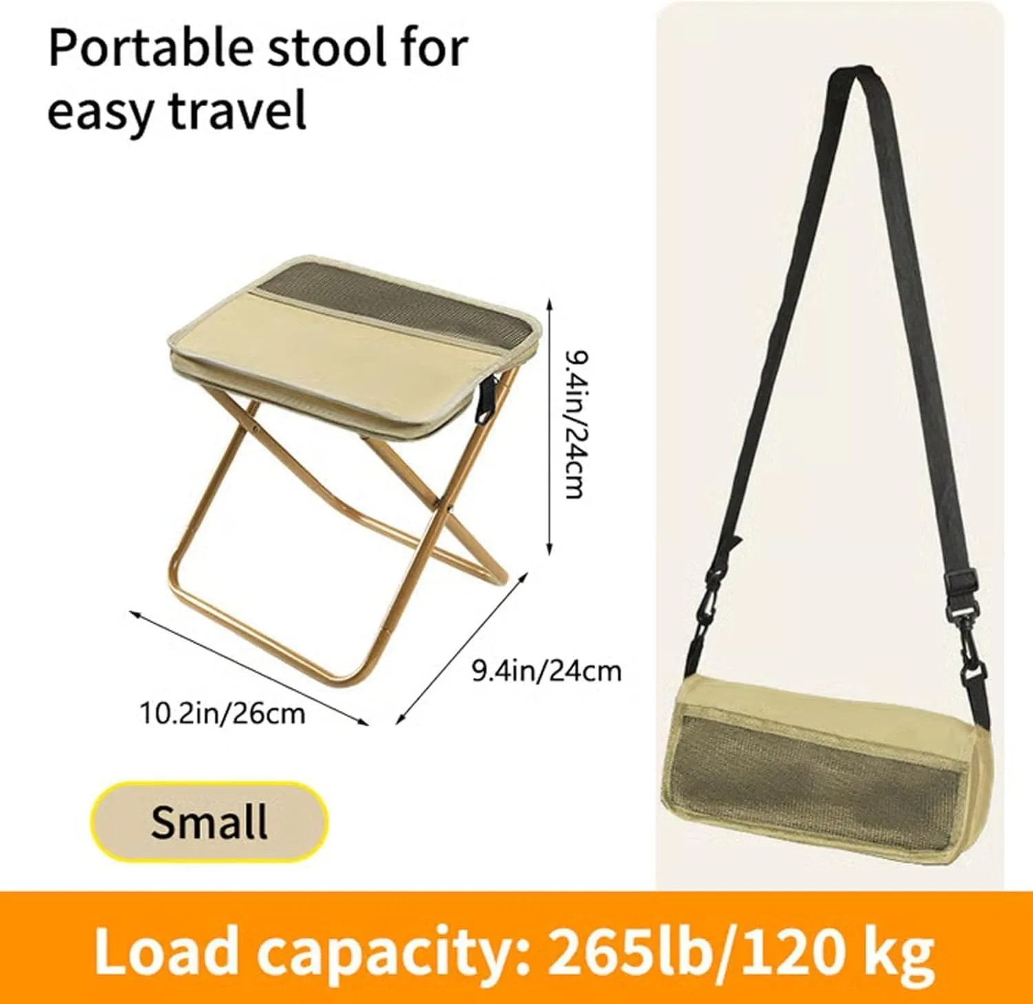 Portable Stool for Mountaineering and Hiking, 2025 New Lightweight Foldable Stool with Carrying Bag, Outdoor Footstool for Picnic Hiking Fishing (Green, Large)