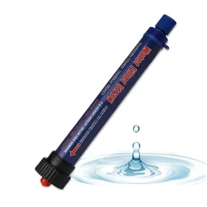 Portable Water Purifier - Portable Water Filter Straw, Personal Water Purifier for Outdoor Adventures Hiking, Travel(Navy Blue)