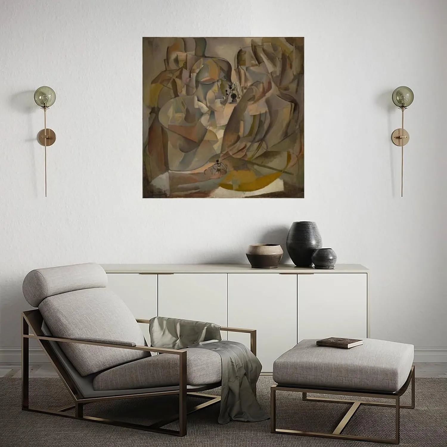 Portrait of Chess Players by Marcel Duchamp, 1911 Canvas Painting Posters And Prints Wall Art Pictures for Living Room Bedroom Decor 16x16inch(40x40cm) Unframe-style