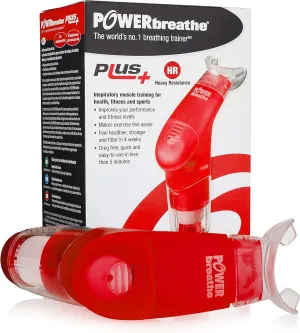 POWERBREATHE - Breathing Exercise Device, Breathing Trainer and Therapy Tool to Strengthen Breathing Muscles and Help Lung Capacity, Handheld Inspiratory Muscle Trainer – Red, Heavy Resistance