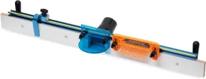 POWERTEC Router Table Fence System 3-1/2" Tall 32" Long, Router Fence Kit with Adjustment Knob, Aluminum Flip Stop, Measuring Tape, Feather Board, Bit Guard, and Built-In 2-1/2" Dust Port - 71655