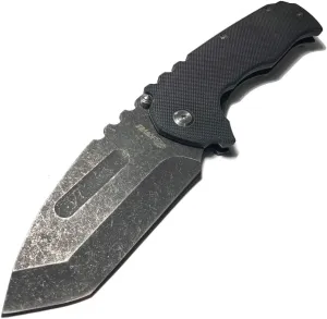 Praetorian P Folding Tactical Knife，Pocket Tanto，Folding Cleaver Camping Knives with Black Blade 440 Stainless Steel G10 Handle for Outdoor Survival and EDC