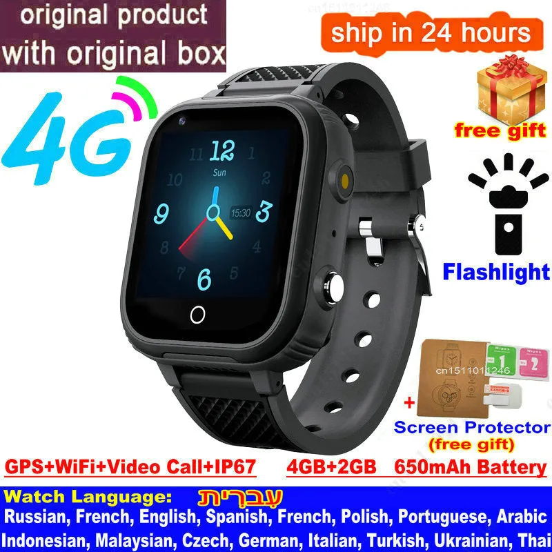 Premium 4G Kids Smartwatch – GPS Tracker, Video Call, SOS, WiFi, Camera, Voice Monitor, Waterproof, 700mAh Battery, Child Phone Watch with Location Tracking