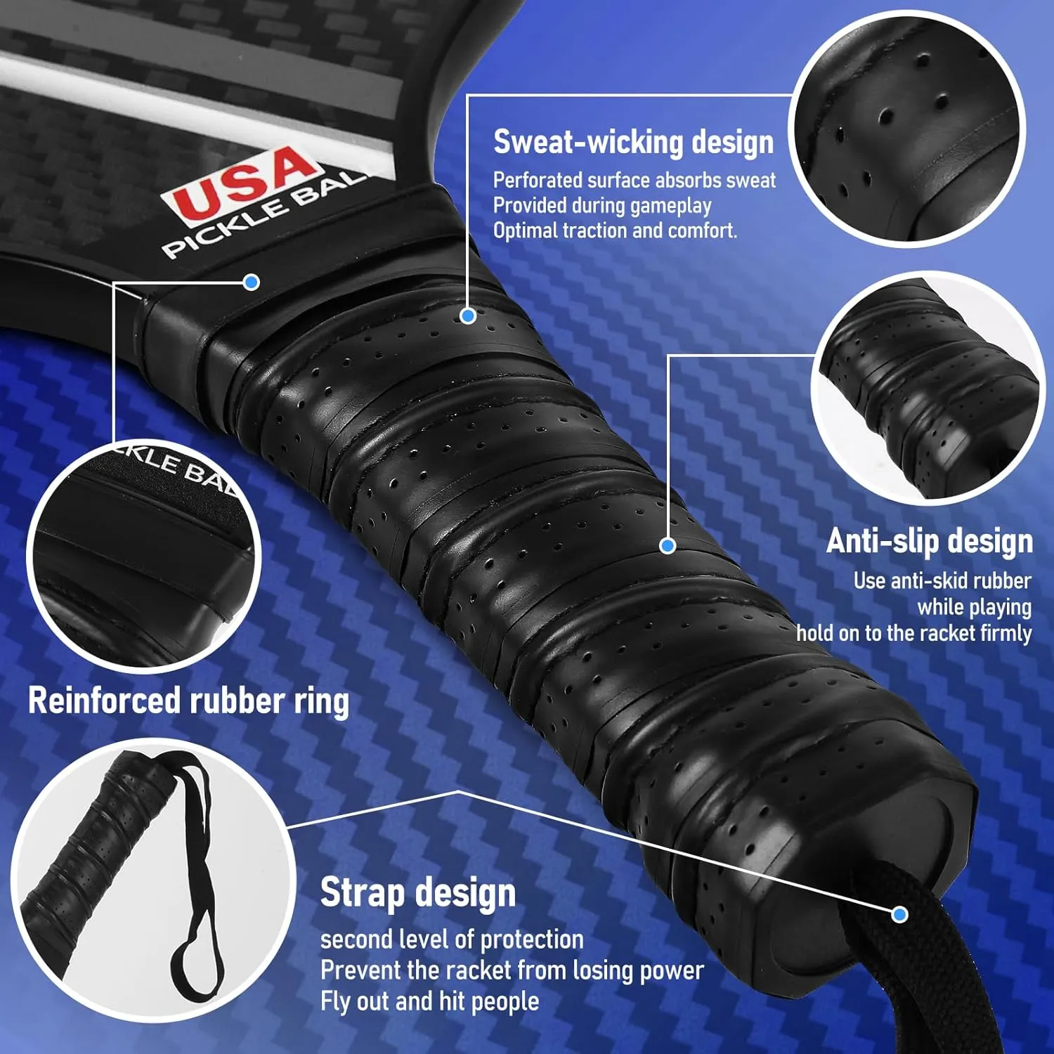 Premium Pickleball Set - Carbon Fiber Material -Includes 2 Pickleball Paddles, Perfect for Men and Women - Ideal Pickleball Gifts for Players