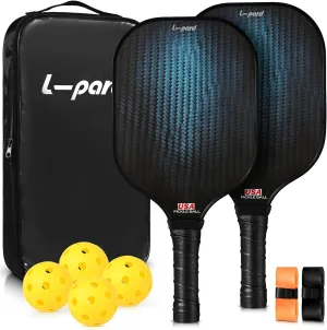 Premium Pickleball Set - Carbon Fiber Material -Includes 2 Pickleball Paddles, Perfect for Men and Women - Ideal Pickleball Gifts for Players