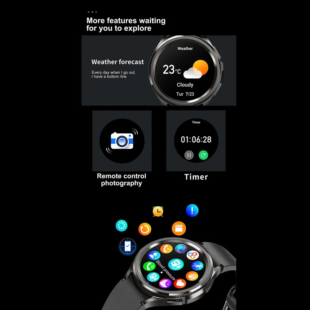 Premium Smartwatch for Samsung Galaxy Watch6 Classic – GPS, Sports Modes, Heart Rate, Bluetooth Call, Waterproof, Health Monitoring, 1.46" Touchscreen, Fitness Tracker 2024