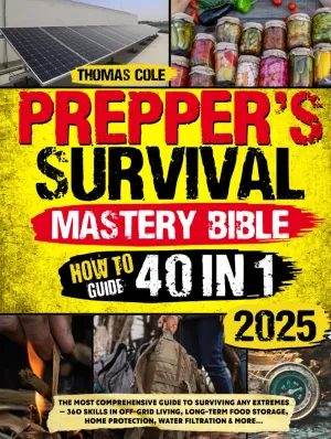 Prepper’s Survival Mastery Bible [40 in 1]: The Most Comprehensive Guide to Surviving Any Extremes — 360 Skills in Off-Grid Living, Long-Term Food Storage, Home Protection, Water Filtration & More... Hardcover – March 15, 2025