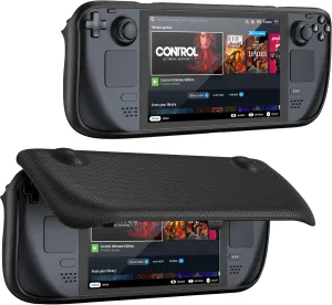 ProCase Upgraded Flip Case for Steam Deck/Steam Deck OLED with Front Cover 2023, Protective Case with Magnetically Detachable Front Shell Cover Accessories -Black